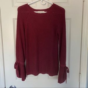 Maroon Bell Sleeve Sweater